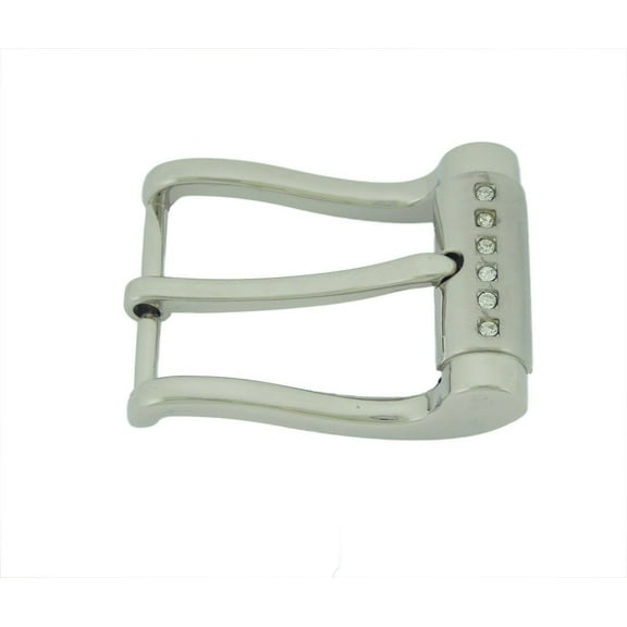 1 ¼ Inches (33 mm) Single Prong Center Bar Pin Belt Buckle Silver Metal