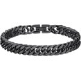 thumbnail image 1 of Pulsera de cadena Franco NQ joyería de brazalete de hip hop 8 mm de ancho 21 cm de largo acero inoxidable chapado en oro/negro, 1 of 5