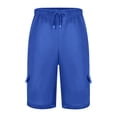 thumbnail image 5 of TQWQT Cargo Shorts for Men Bermuda Shorts Drawstring Elastic Waist Sweatshorts Athletic Workout Gym Sweatshorts with 5 Pockets Royal Blue L, 5 of 9