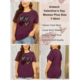 thumbnail image 3 of Anbech Women Heart Printed Plus Size T-Shirts Graphic LOVE Short Sleeves Casual Tees, 3 of 13