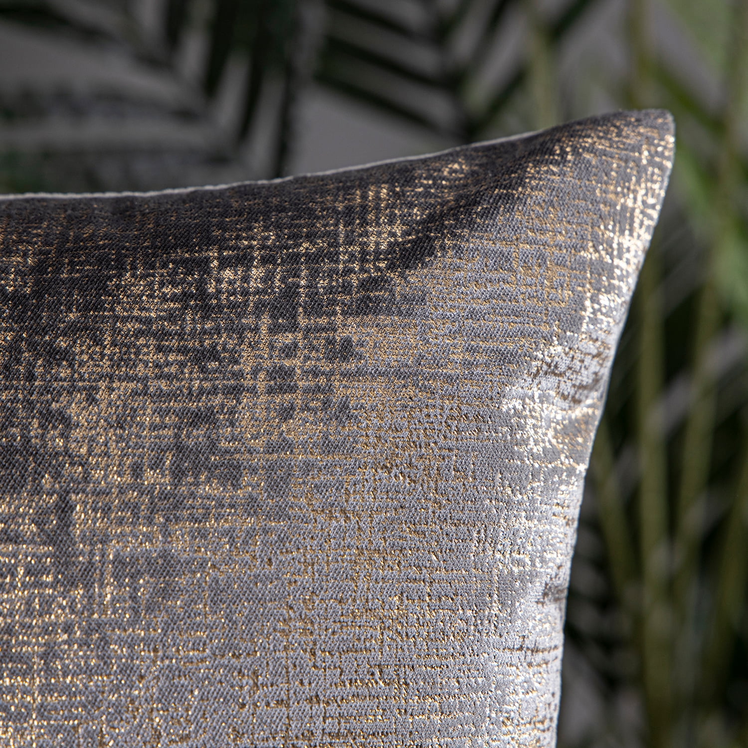 Phonoscope Bronzing Soft Solid Velvet Decorative Throw Pillow for Couch, Gray, 20" x 20", 2 Pack