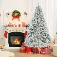 thumbnail image 3 of Costway 7 FT Pre-Lit Christmas Tree 3-Minute Quick Shape Flocked Decor with 450 LED Lights, 3 of 10