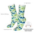 thumbnail image 4 of Fuzoiu Cute Dinosaur Blue Green Print Crew Socks,Casual Athletic Gym LightWeight Thin Socks,Casual Crew Socks for Men Woman,Calf Length Crew Socks, 4 of 7