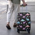 thumbnail image 3 of Black Cartoon Dinosaurs Eggs Stars Pattern Luggage Cover Fashion Suitcase Cover Baggage Covers Fit 25-28 Inch Luggage (Go Travel), 3 of 5