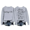 thumbnail image 2 of Christian Sweatshirts for Women 2025 God Says I Am Bible Verse Sweatshirt Long Sleeve Crewneck Pullover Tops, 2 of 8