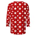 thumbnail image 4 of Rvkxad Christmas Blouses for Women 3/4 Sleeve Christmas Printed Tunic Tops Dressy Casual Holiday Round Neck Pullover Cute Fall Fashion Blouses Red L, 4 of 5