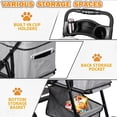 thumbnail image 6 of HomGarden 4 Wheels 3-in-1 Foldable Pet Dog Stroller W/Detachable Carrier for Small Dog Cat Max.44 lbs, Gray, 6 of 11