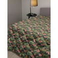 thumbnail image 2 of Hibiscus Down Alternative Comforter, Endemic Tropic Hummingbirds and Palm Leaves Nature Pattern, Microfiber Quilt for All Season, 5 Sizes, Pale Tan Coral, by Ambesonne, 2 of 3