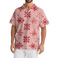 thumbnail image 5 of Wutalume Men's Casual Short Sleeve V-Neck Shirt, Christmas Print with Front Pocket, Lightweight Workwear Top for Carers, Nurses and Daily Wear,Pink 5XL, 5 of 5