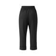 thumbnail image 6 of Only Moment High Waisted Work Pants for Women Jute with Pockets - Casual Loose Yoga Trouser Pants Sweatpants Palazzo Lounge Pajama Pants Black,L, 6 of 8