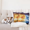 thumbnail image 4 of Ambesonne Abstract Throw Pillow Cover 2 Pack, Burning Basketball Art, 24", Blue Yellow, 4 of 7