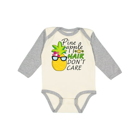 

Inktastic Pineapple Hair Dont Care Gift Baby Boy or Baby Girl Long Sleeve Bodysuit