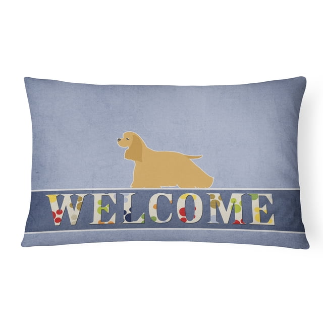 Carolines Treasures BB5490PW1216 Cocker Spaniel Welcome Canvas Fabric Decorative Pillow