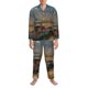 thumbnail image 3 of Balery Deserted Classic Car Landscape Pijama para Hombre de Dos Piezas con Manga Larga, Conjunto de Dormir y Descanso Suave con Bolsillos-Small, 3 of 7