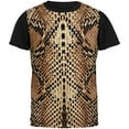 thumbnail image 1 of Halloween Rattlesnake Snake Snakeskin Costume All Over Mens Black Back T Shirt, 1 of 1