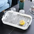 thumbnail image 5 of AMERTEER Drainage Tray Double Tea Tray Plastic Storage Tray Tea Table Fruit Tray For Home Living Room, 5 of 5