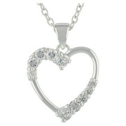Brilliance Fine Jewelry Simulated Diamond Sterling Silver Heart Pendant
