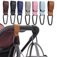 thumbnail image 2 of Gancho de cuero PU para cochecito de bebé, organizador giratorio de 360 grados, accesorios para cochecito, 1/2 Uds., 2 of 4