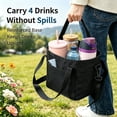 thumbnail image 2 of Insulated Drink Carrier Bag for 4 Cups, Multiple Tumbler Carrier Caddy, Family Size 4 Compartment Drink Bag, Water Bottle Holder with Adjustable Strap, Drink Caddy Tote for Coffee, Travel, Outings, 2 of 10