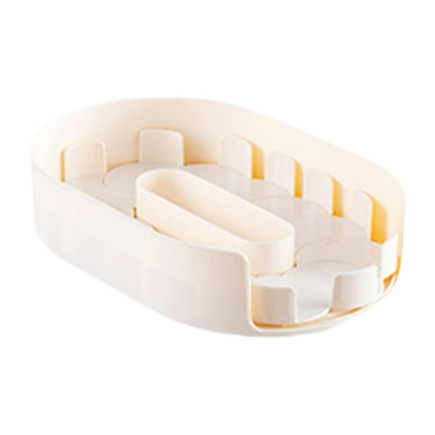 Organizador de refrigerador Sistema de organización rectangular Plato giratorio Especiero Blanco crema