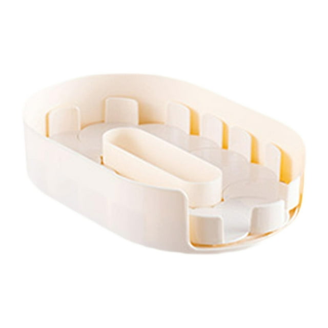 Organizadores y bandeja de almacenamiento para refrigerador, contenedores para latas de bebidas, almacenamiento de especias Blanco crema