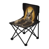 Folding Chair（Maximum weight capacity 220lb）Camping Chair For Camping Picnicking Outdoor Beach and Travel Owl under The Moon