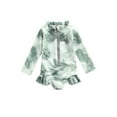 thumbnail image 2 of xiaxaixu Maillot de Bain une Pièce Tie-dye pour Filles, Manches Longues Col Rond avec Fermeture Éclair, 2 of 9