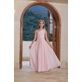 thumbnail image 3 of Drtj Flower Girls Teen Bridesmaid Dress A-line One Shoulder Floor-Length Chiffon Maxi Dress, 3 of 5