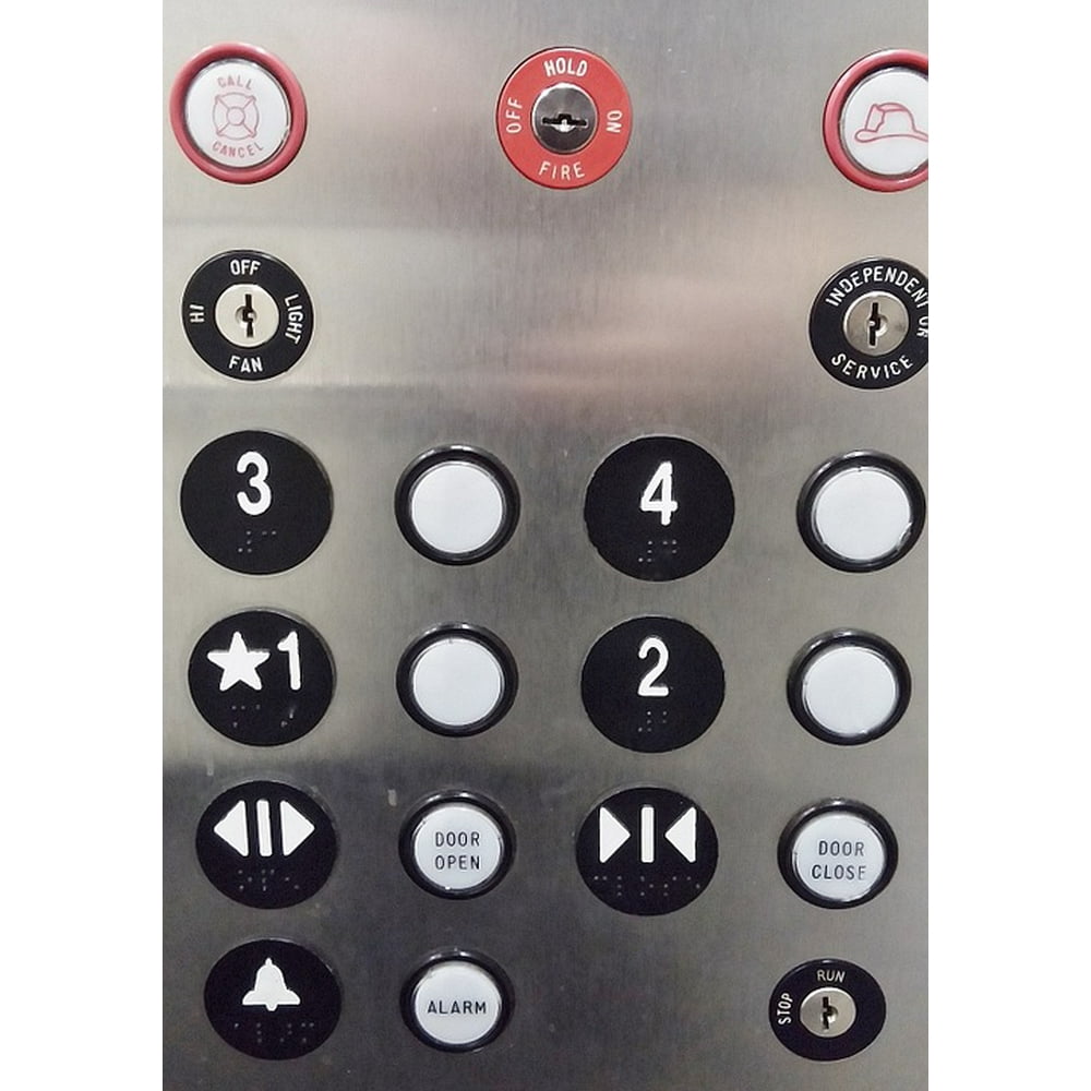 PeelnStick Poster of Push Buttons Elevator Elevator Buttons Press