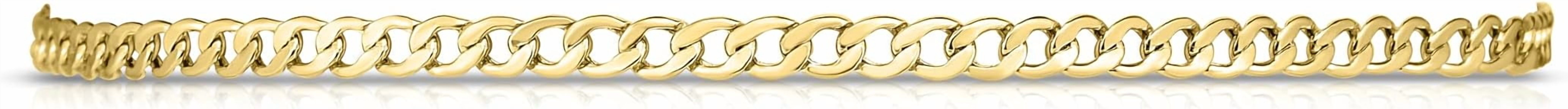 Floreo 10k Yellow Gold 2.5mm Hollow Cuban Curb Link Anklet or Bracelet