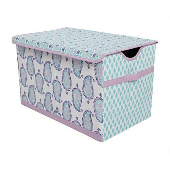 Bacati - Paisley Kids Storage (Storage Toy Chest 24.5 x 15 x 14 inches, Lilac/Purple/Aqua)