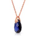 thumbnail image 2 of Galaxy Gold 14K Solid Rose Gold 24" Necklace with Lab-Grown Briolette Checkerboard Cut Blue Sapphire, 14"-24" Sizes, September Birthstone, Symbol of Wisdom, 2 of 5