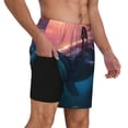 thumbnail image 2 of Daiia Sunshine Ocean Whale Mens Swim Trunks Swim Shorts Quick Dry Swim Shorts with Mesh Lining Pockets-Large, 2 of 9
