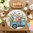 thumbnail image 4 of SLYNSHome Easter Round Placemats Cute Rabbit Colored Place Mat Bunnys Farmhouse Spring Round Table Mats for Easter Party Dining Decor, 4 of 7