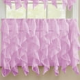 thumbnail image 2 of Sheer Voile Vertical Ruffle Window Kitchen Curtain 24" Tiers & Valance Set, 2 of 3