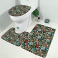 thumbnail image 2 of Multicolor Bigfoot and Text Pattern Bathroom Rugs Sets 3 Piece,Toilet Cover Set,Absorbent Non Slip Bathroom Mats Sets with U-Shaped Contour Rug Toilet Rug Set, 2 of 5