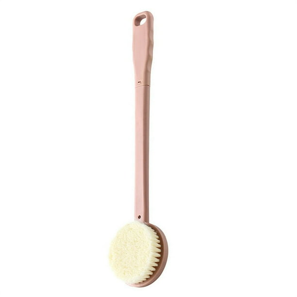 Yuarrent Cepillo de baño Mango largo Cuerpo Espalda Piel Masaje Ducha Doble lado Fregador Spa Herramienta de limpieza Accesorios Rosa Type2 NO2