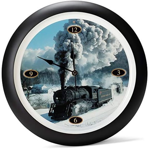Mark Feldstein Locomotive Legends Steam Engine Train Sound 13 Inch Wall Clock$$Home Decor, Kitchen, & Other