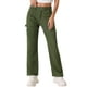 thumbnail image 1 of Pantalones Cargo INSPIRE CHIC para mujer, de cintura alta, estilo Y2K, pantalones casuales holgados con bolsillos, verde oscuro L, 1 of 1
