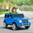 thumbnail image 6 of OLAKIDS 12V Kids Ride On Car, Licensed Mercedes Benz G63 Electric Vehicle with Remote Control, Double Open Doors, Music, Bluetooth, 2 Speeds, Wheels Suspension, Battery Powered Driving Toy (Navy), 6 of 10