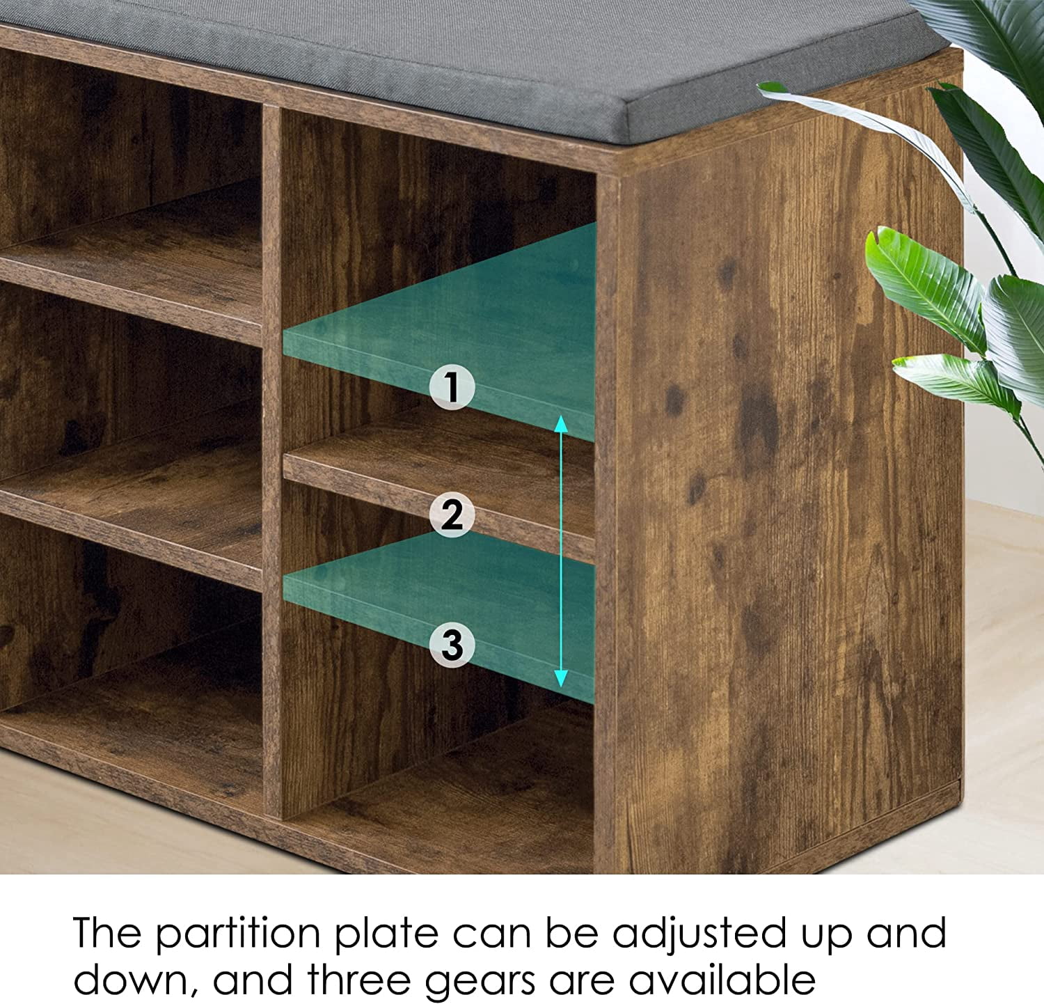 Shoe Benches for Entryway with Storage, 10 Compartments Shoe Rack Bench with Storage, Shoe Bench Storage with Cushion Seat for Living Room Entryway Hallway Adjustable Shelves Shoe Shelf