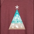 thumbnail image 3 of Instant Message - Photo Real Beach Fill Christmas Tree  - Women's Lightweight French Terry Long Sleeve Shirt, 3 of 6
