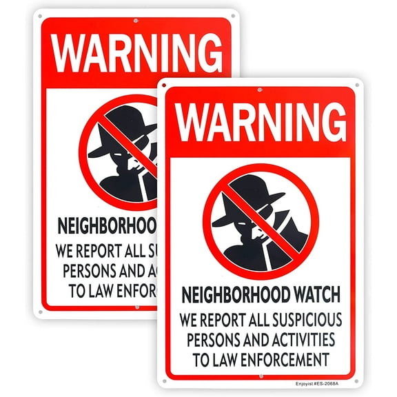 2-Pack Neighborhood Watch Sign,12"x 8" Aluminum Reflective Sign Rust Free Aluminum-UV Protected and Weatherproof