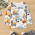 thumbnail image 2 of Futezty Toddler Boys Cute Graphic Shirts Kids Cotton Long Sleeve Crewneck Pullover Excavator Print Shirt 2T-7T, 2 of 7