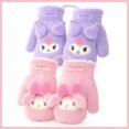 thumbnail image 4 of Guantes Kawaii Sanrio Kuromi My Melody a prueba de frío, guantes de invierno de felpa con pantalla táctil, cálidos, regalos de Navidad para niños pequeños, 4 of 5