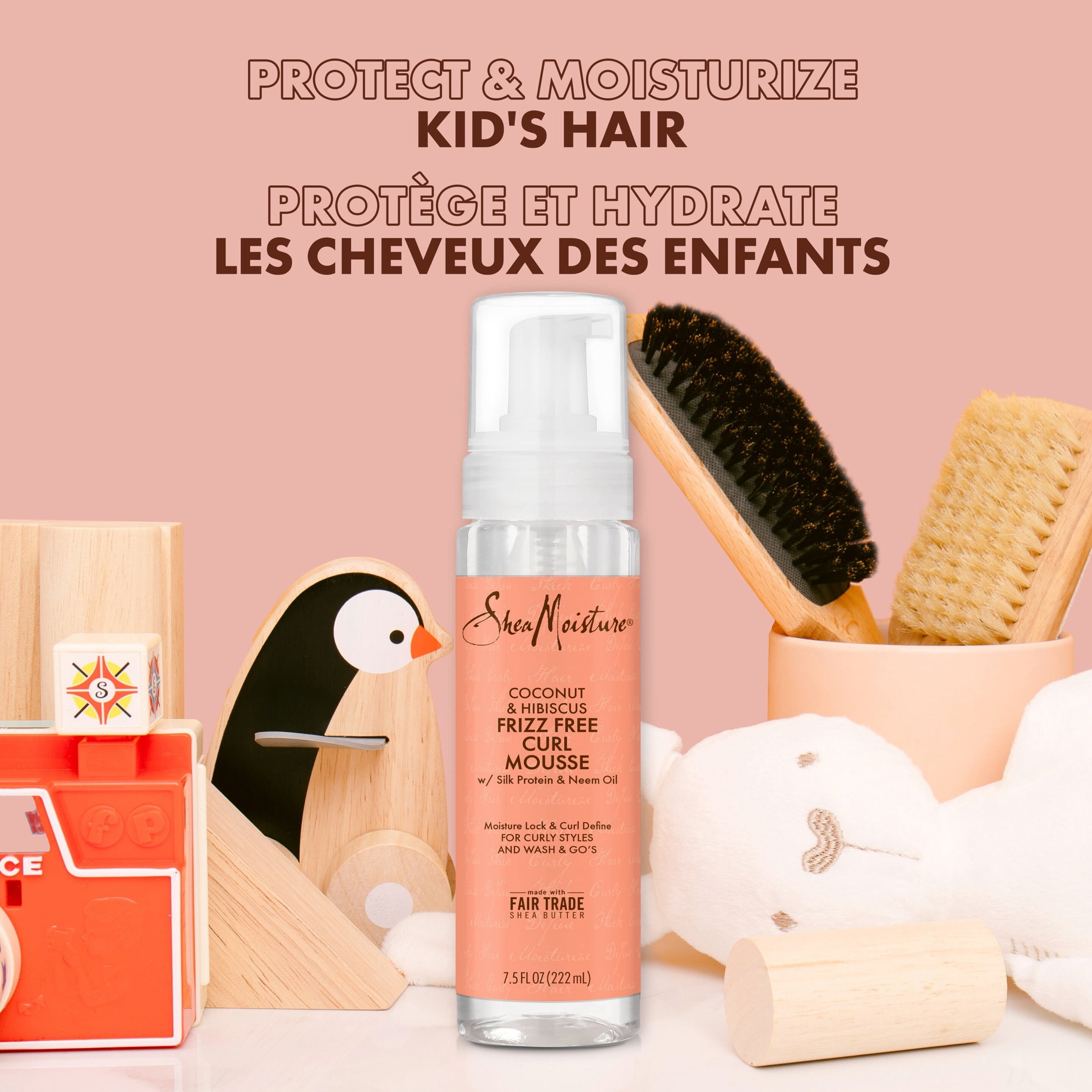 SheaMoisture Kids Extra Moisturizing Detangler For Curly Hair Coconut & Hibiscus Shea Butter Hair Care Product ,8 fl oz