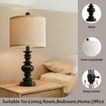 thumbnail image 3 of Oneach 20" Retro Black Table Lamps Set of 2 for Living Room Bedroom Nightstands Bedside Lamps Resin, 3 of 9