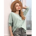 thumbnail image 2 of Doublju Women's Dolman 3/4 sleeve Boat Neckline Asymmetrical Hem Loose Fit Casual Top, 2 of 3