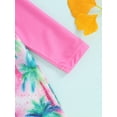 thumbnail image 6 of Bagilaanoe Toddler Baby Girl One-Piece Swimsuit Flower Print Long Sleeve Zipper Rashguard Swimwear + Swimming Cap 3M 6M 12M 2T 3T Kids Jumpsuit Bathing Suit, 6 of 8