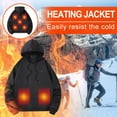 thumbnail image 4 of Heated Sweatshirt Unisex USB Heated Hoodie with 3/7 Heating Levels Men Women Heated Jacket USB Rechargeable Heated Body Warmer Thermal Tops Heated Clothing for Running Hiking, 4 of 7